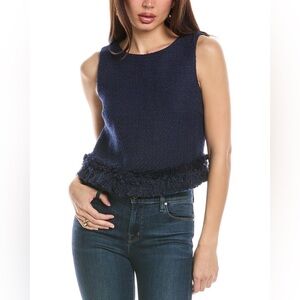 NWT FLORA BEA NYC Bello Wool-blend Top In Blue size XL